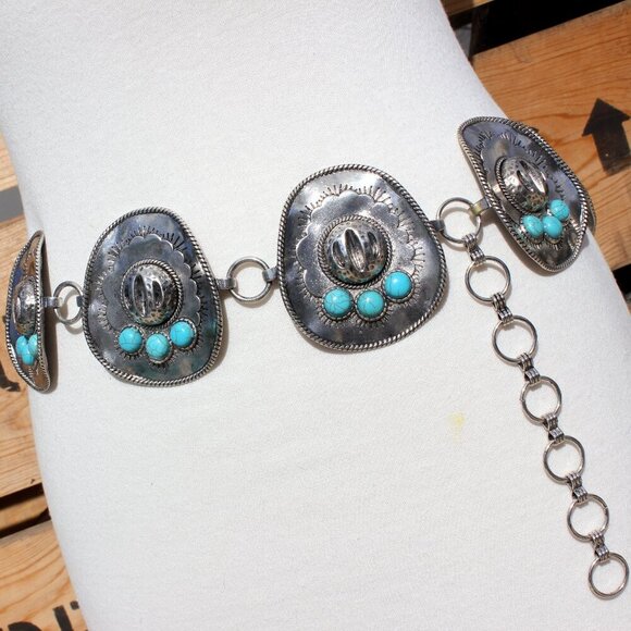 Southwest Sombrero Hat Medallion Belt - Size L/XL - Picture 10 of 13